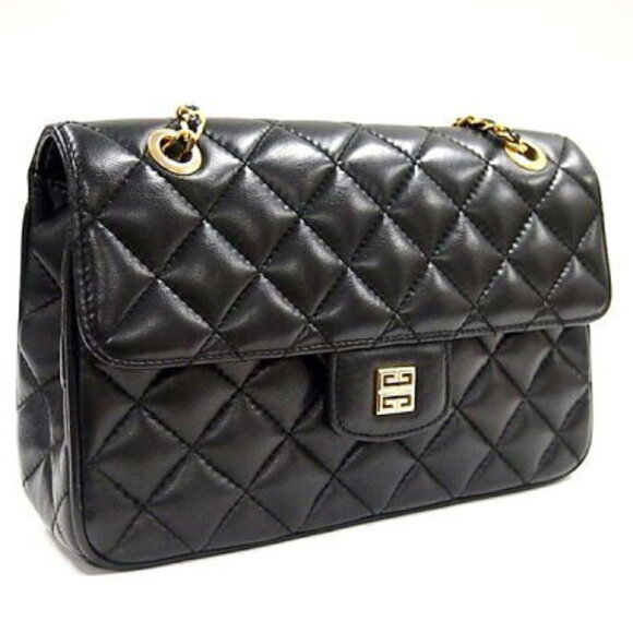 Givenchy Handbags - GIVENCHY double chain bag black diamonds leather crossbody B